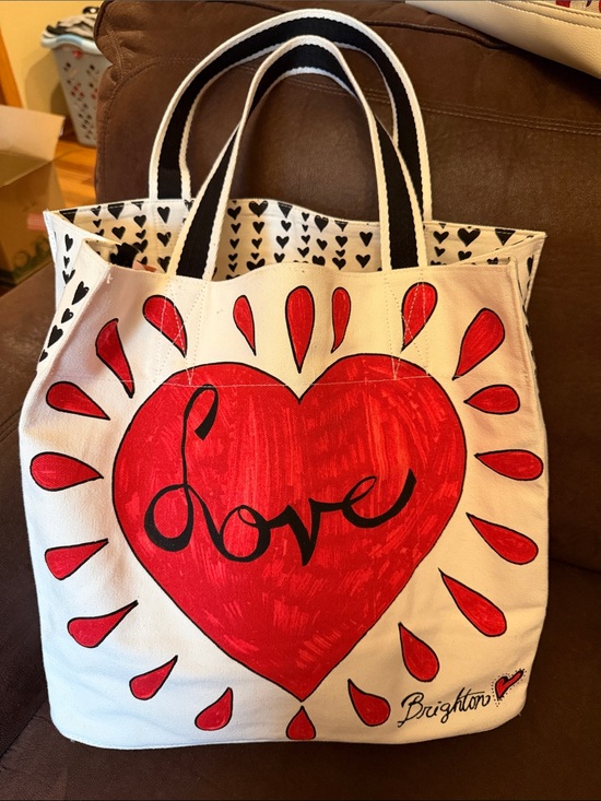 Brighton Handbags - Brighton ‘On the Wings of Doves’ Canvas Love Tote